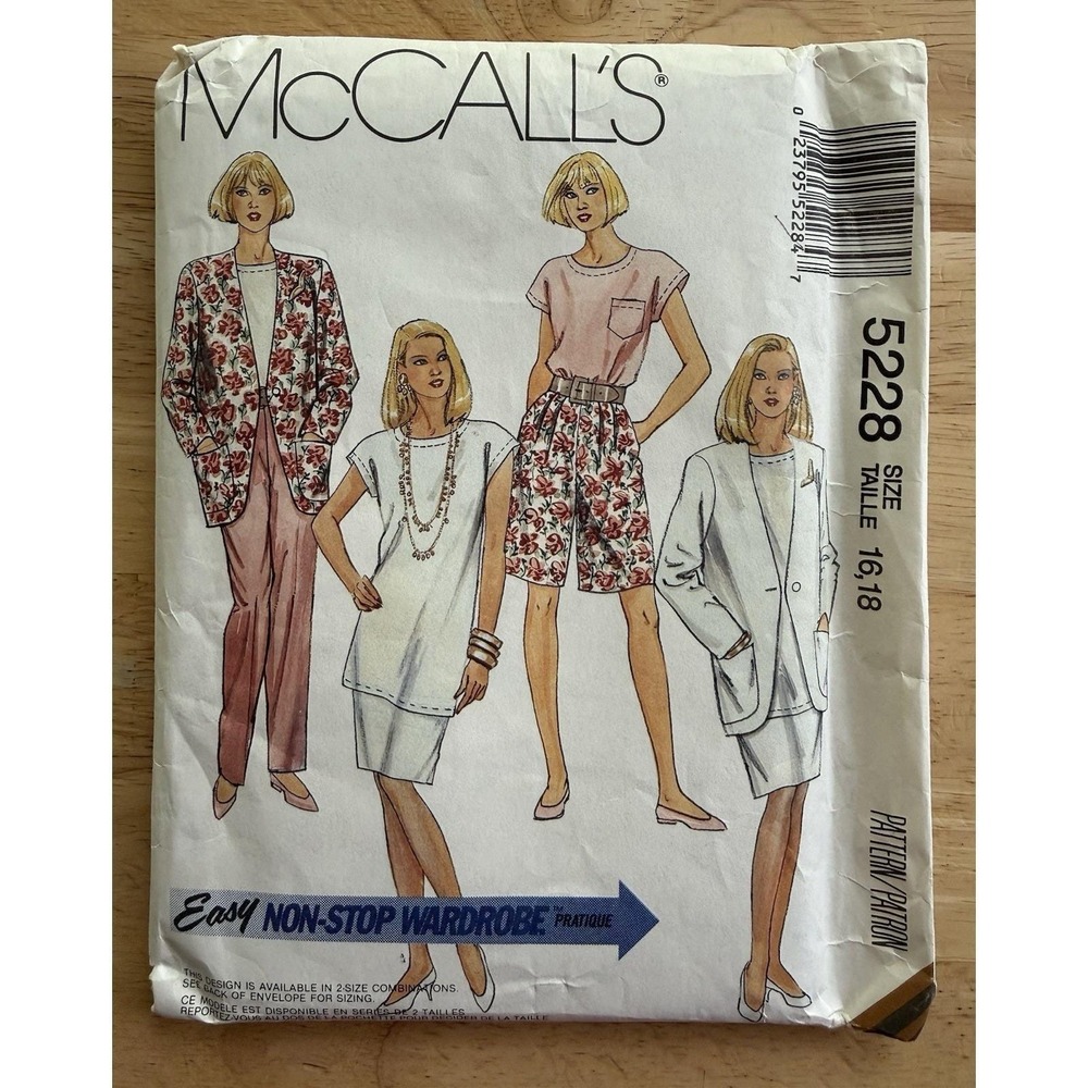 McCALL'S Easy Pattern 5228 Misses' Jacket Tunic Top Skirt Pants Shorts Sz 16-18‎